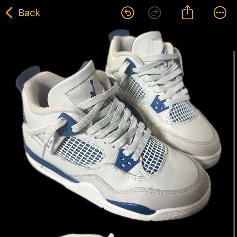 Jordan Youth White and Blue Sneakers